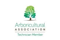 Logo of Arboricultural Association with "Technician Member" text beneath a graphic of a green tree, perfect for any tree surgeon in Edinburgh.